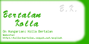 bertalan kolla business card